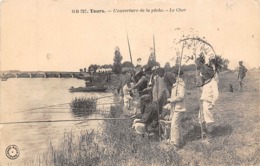 Thème.  Métier.   Pêche A La Ligne :     37  Tours  Ouverture De La Pêche. Carte En N Et B      (Voir Scan) - Pêche