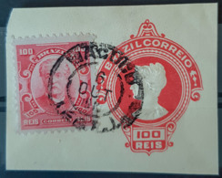 BRASIL - Canceled - Sc# 177 - 100r - On Paper With Vignette - Used Stamps