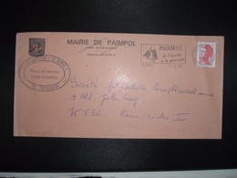 LETTRE TP LIBERTE 2,20 OBL.MEC.17-2 1989 22 PAIMPOL COTES DU NORD + MAIRIE + FOYER LOGEMENT LE QUINIC - Altri & Non Classificati