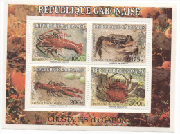 Gabon Gabun 1993 Bloc Block Sheetlet Crustacés Shells Sealife Corals Krustentiere Scarce Faune Fauna MNH** - Gabon (1960-...)