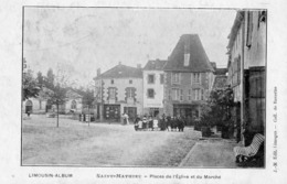 87.  CPA. . SAINT MATHIEU.   Place De L'église Et Du Marché   Série Limousin Album Raverlas  1905. - Saint Mathieu