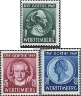Franz. Zone-Württemberg 44-46 (complete Issue) With Hinge 1949 Goethe - French Zone