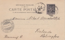 France 1900 - Carte Postale Vers La Finlande - Sage 10c - Carnaval De Nice - Covers & Documents