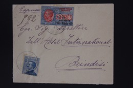 Italy Valona Express  Cover Sa 4 Levante 2 On Letter  RRR 1913 To Brindisi - Europese En Aziatische Kantoren