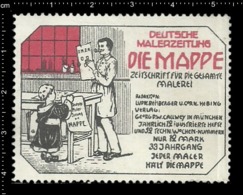 Old Poster Stamp Cinderella Reklamemarke Erinnofili Vignette Die Mappe The Map Newspaper Zeitung Printing Company. - Vignetten (Erinnophilie)