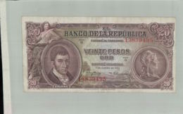BILLET BANQUE  20 Pesos Oro COLOMBIE   1953 Sept 2019  Alb Bil - Colombia
