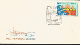 V) 1972 CARIBBEAN, PRO-VENICE-UNESCO, SAVE VENICE CAMPAIGN, ST. MARK’S CATHEDRAL, WITH SLOGAN CANCELATION IN BLACK, FDC - Lettres & Documents