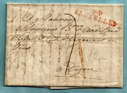 Brief Met Inhoud 28/07/1810,griffe 94 / BRUXELLES (Herlant 42 : 40x10 Mm) Naar Dijon - 1794-1814 (Franse Tijd)