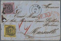 Baden - Marken Und Briefe: 1851/57, Ziffern 9 Kr. Auf Lilarosa Und 6 Kr. Auf Gelb Auf Brief Von Lahr - Altri & Non Classificati