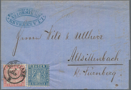 Baden - Marken Und Briefe: 1862 Wappen Auf Liniertem Grund 6 Kr (preussisch)blau Und 3 Wappen Auf We - Sonstige & Ohne Zuordnung