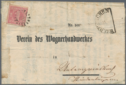 Bayern - Marken Und Briefe: 1850, Ziffern 1 Kr. Rosa, Type I Auf Vordruckbrief Mit GMR Und HK "WALDM - Sonstige & Ohne Zuordnung