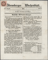 Bayern - Marken Und Briefe: 1850, Ziffern 1 Kr. Rosa In Type I Mit GMR "1" Auf Kompletter Zeitungsse - Sonstige & Ohne Zuordnung