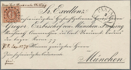 Bayern - Marken Und Briefe: 1850 Ziffern 6 Kr. Rötlichbraun Auf BISCHOFBRIEF Mit HK "PASING 3/11 (18 - Other & Unclassified