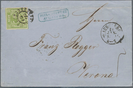Bayern - Marken Und Briefe: 1850 Ziffern 9 Kr. Gelbgrün, Type I Von "AUGSBURG 21 JAN 1860" Nach Vero - Sonstige & Ohne Zuordnung