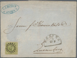 Bayern - Marken Und Briefe: 1850, Ziffern 9 Kr. Gelbgrün In Type II Auf Brief Nach LUXEMBURG Mit GMR - Altri & Non Classificati