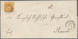 Bayern - Marken Und Briefe: 1850, Ziffern 18 Kr. Gelblichorange Als EINZELFRANKATUR Auf Brief Mit OM - Other & Unclassified