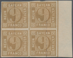 Bayern - Marken Und Briefe: 1862, Ziffern 9 Kr. Braunocker Im VIERERBLOCK, Dabei Untere Zwei Marken - Altri & Non Classificati