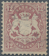 Bayern - Marken Und Briefe: 1870, 12 Kr Dkl'braunpurpur, Wz. X, Farbfrisch Mit Einwandfreier Zähnung - Other & Unclassified