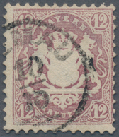 Bayern - Marken Und Briefe: 1870, 12 Kreuzer Lila Entwertet Mit Kleinem K1 "(HE)MAU 10/10", Allseits - Sonstige & Ohne Zuordnung