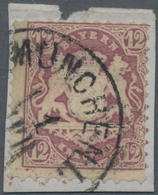 Bayern - Marken Und Briefe: 1870, 12 Kr. Dunkelbraunpurpur, Wz. Enge Rauten, Farbtiefes Exemplar In - Otros & Sin Clasificación