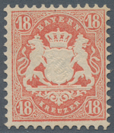 Bayern - Marken Und Briefe: 1870, Wappen 18 Kr. In B-Farbe Dunkelziegelrot Gezähnt Mit Wasserzeichen - Altri & Non Classificati