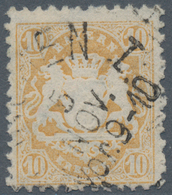 Bayern - Marken Und Briefe: 1873, Wappen 10 Kr. In B-Farbe Dunkelgelb Mit Wasserzeichen X Mit K1 "MÜ - Andere & Zonder Classificatie