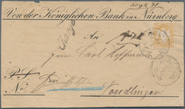 Bayern - Marken Und Briefe: 1873, 10 Kreuzer Dunkelgelb Entwertet Mit K1 Nürnberg Auf Briefvordersei - Autres & Non Classés