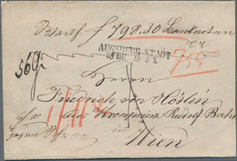 Bayern - Marken Und Briefe: 1874, Wappen 1 Mark Geschnitten Im PAAR +1 Kr. Auf WERTBRIEF Von Augsbur - Altri & Non Classificati