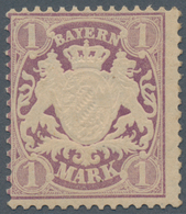 Bayern - Marken Und Briefe: 1874, Wappen 1 Mark Rotviolett, Einwandfrei Gezähntes Und Ungebrauchtes - Altri & Non Classificati