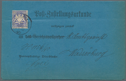 Bayern - Marken Und Briefe: 1895, 20 Pf Violettultramarin Auf Post-Zustellungsurkunde Sauber Entwert - Altri & Non Classificati