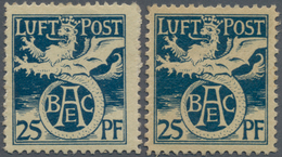 Bayern - Marken Und Briefe: FLUGPOST: 25 Pf Dunkelpreußischblau - 2 Stück Ungebraucht Mit Originalgu - Altri & Non Classificati