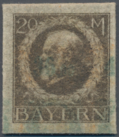 Bayern - Marken Und Briefe: 1920, 20 M Braun Seltener PROBEDRUCK Auf Filzpapier, Gepr. Pfenninger, N - Otros & Sin Clasificación