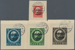 Bayern - Marken Und Briefe: 1919, 3 Pf - 20 Mark Ludwig III Je Sauber Gestempelt Auf Briefstücken, H - Altri & Non Classificati