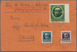Bayern - Marken Und Briefe: 1920, "Freistaat"-Aufdrucke Auf Ludwig Geschnitten, Zwei Wertbriefe Von - Otros & Sin Clasificación