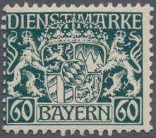 Bayern - Dienstmarken: 1916, 60 Pf Schwarzbläulichgrün Postfrisch, Echt Und Einwandfrei, Etwas Dezen - Sonstige & Ohne Zuordnung