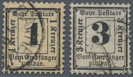 Bayern - Portomarken: 1870, 1 Kr Und 3 Kr Wz. Enge Rauten Je Sauber Gestempelt, 1 Kr Tief Gepr. BPP - Otros & Sin Clasificación