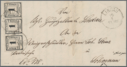 Bayern - Portomarken: 1862 Portomarke 1 Kr. Gezähnt Wasserzeichen X (enge Rauten) Im DREIERSTREIFEN - Sonstige & Ohne Zuordnung