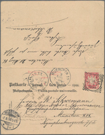 Bayern - Ganzsachen: 1896, Doppelkarte 10 Pfg. Wappen Ab München Mit Der Bitte Um Rücksendung Nach K - Sonstige & Ohne Zuordnung