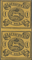 Braunschweig - Vorphilatelie: 1953, BRAUNSCHWEIG, 1 Gr. (Mi. 6b) Ungebraucht Im Senkrechten Paar, Al - [Voorlopers