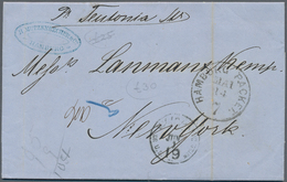 Hamburg - Marken Und Briefe: 1864/1866, 2 Kpl. Faltbriefe Von HAMBURG Nach NEW YORK Je Mit Hds. Anwe - Hamburg (Amburgo)