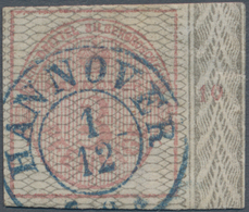 Hannover - Marken Und Briefe: 1856, 3 Pf / 1/3 Silbergroschen Mit Grauem Netzunterdruck, Allseits Vo - Hannover