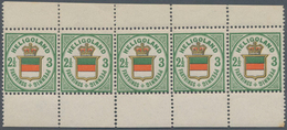 Helgoland - Marken Und Briefe: 1876, 3 Pf./2 1/2 F. Mit Wappenrahmen Im Fünferstreifen Mit Ober- Und - Helgoland