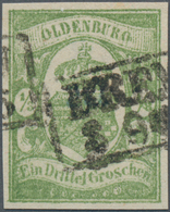 Oldenburg - Marken Und Briefe: 1859, 1/3 Groschen Schwarz/grün, Sperati-Fälschung Mit Teilstempel BR - Oldenbourg