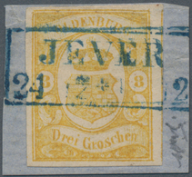 Oldenburg - Marken Und Briefe: 1861, 3 Gr. Graugelb, Farbfrisches Und Allseits Voll- Bis Breitrandig - Oldenburg