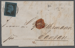 Preußen - Marken Und Briefe: 1850, 2 Silbergroschen Schwarz/blau Auf Interessantem Forwarded-Brief A - Autres & Non Classés