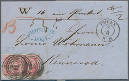 Preußen - Marken Und Briefe: 1858, 1 Sgr Rosa 2x Entwertet Mit "258" Coeln Auf Kpl. Paketbegleitbrie - Otros & Sin Clasificación