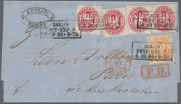 Preußen - Marken Und Briefe: 1864, 6 Pfg. Orange Und Viermal 1 Sgr. Rosa, Jeweils Sauber Durchstoche - Autres & Non Classés