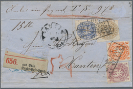 Preußen - Marken Und Briefe: 1861, 3 Sgr Oker, 2 Sgr Ultramarin, 6 Pfg Orange Und 3 Pfg Graulila MiF - Sonstige & Ohne Zuordnung