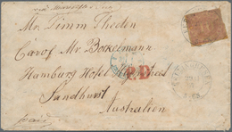 Preußen - Marken Und Briefe: 1867, EINZELFRANKATUR NACH AUSTRALIEN: Innendienstmarke 10 Sgr. Rosarot - Sonstige & Ohne Zuordnung