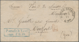 Preußen - Feldpost: 1871, Brief Von ALTONA BAHNHOF, 13.1.71, Nach Montfort In Frankreich, Rs. Als Ab - Other & Unclassified